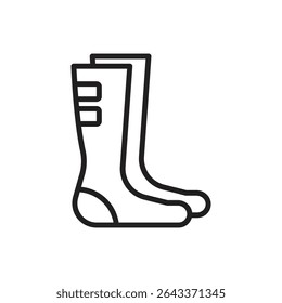 Fencing Socks Outline Icon Vector Illustration