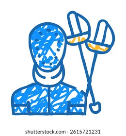 fencing sport doodle icon sketch vector. fencing sport sign. isolated symbol illustration