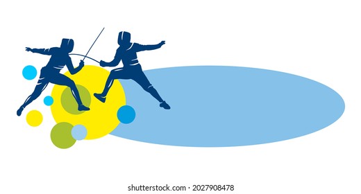 Fencing Sport Graphic In Vector Quality.