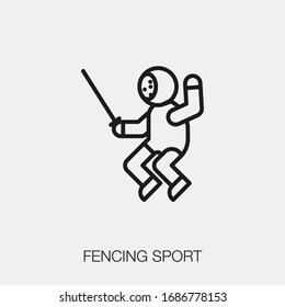 fencing sport icon vector. Linear style sign for mobile concept and web design. fencing sport symbol illustration. Pixel vector graphics - Vector.