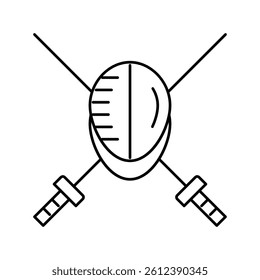 fencing sport line icon vector. fencing sport sign. isolated contour symbol black illustration