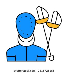fencing sport line icon vector. fencing sport sign. isolated symbol illustration