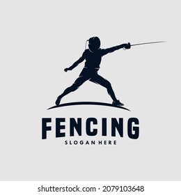 Fencing Sport logo design template