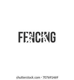 Fencing Sport logo design vector