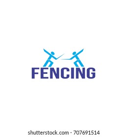 Fencing Sport logo design vector