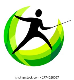 Fencing sport logo in vector quality.