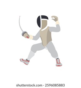 Fencing sport person sword vector symbol icon illustration emoji