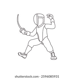 Fencing sport person sword vector symbol icon illustration emoji