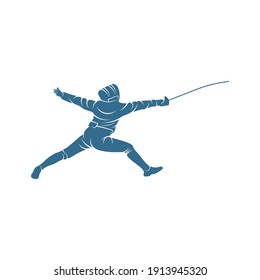 Fencing sport player design vector illustration, Creative Fencing sport logo template, icon symbol