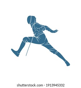 Design von Sportspielern, Vektorgrafik, Logo-Vorlage für kreative Fencing, Symbol