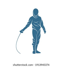 Design von Sportspielern, Vektorgrafik, Logo-Vorlage für kreative Fencing, Symbol