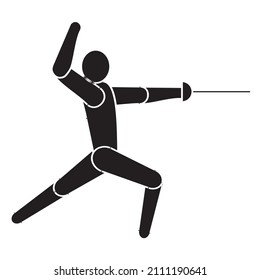 Fencing sport player design vector illustration, Creative Fencing sport logo template, icon symbol