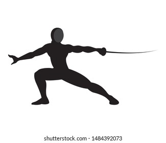 Fencing Sport Silhouette Vector Illustration