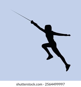 Fencing Sport Simple Silhouette Vector