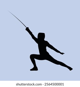 Fencing Sport Simple Silhouette Vector