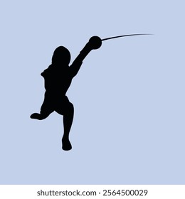 Fencing Sport Simple Silhouette Vector