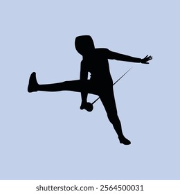 Fencing Sport Simple Silhouette Vector