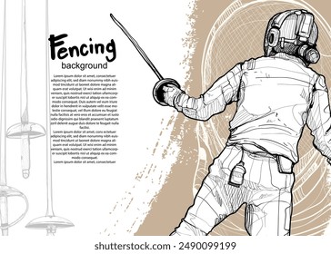 diseño de Plantilla deportiva de esgrima. fondo de esgrima.