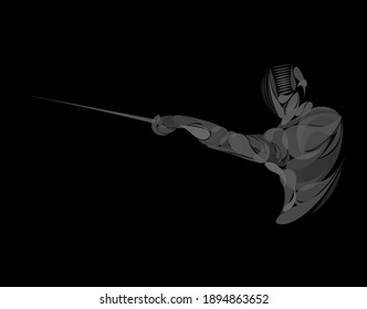Fencing sports. Athlete, fencer, champion