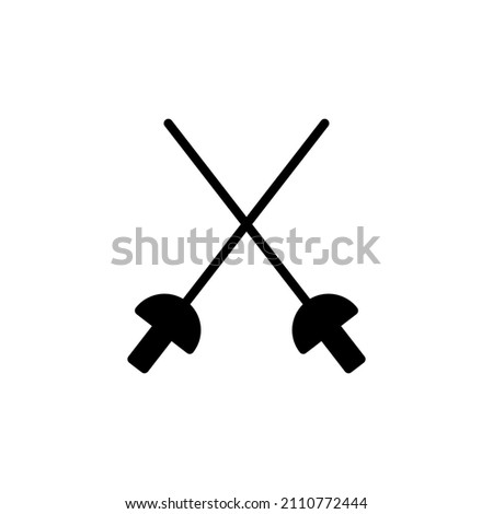 fencing sports icon logo solid style	