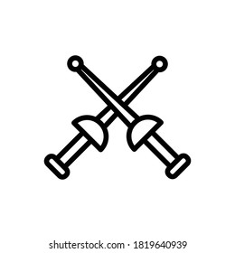 Fencing (Sports) icon outline vector 