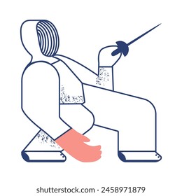 Fencing sports. Sketch vector illustration