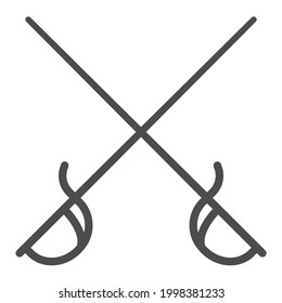 Fencing, square line vector icon.