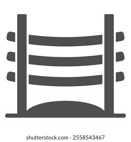 Fencing of stock corral solid icon, west desert concept. Vector graphics. Wooden fence sign on white background, glyph style icon for mobile or web design