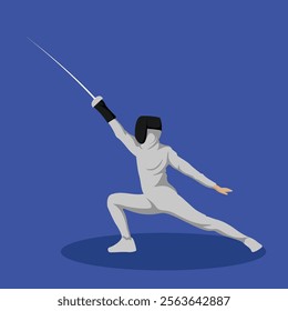 Fencing Sword Duel Sport Simple Vector