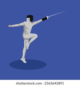 Fencing Sword Duel Sport Simple Vector