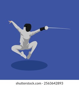 Fencing Sword Duel Sport Simple Vector