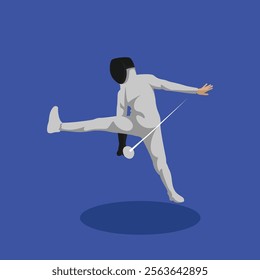 Fencing Sword Duel Sport Simple Vector