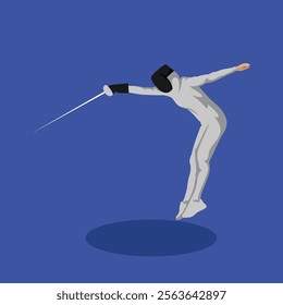 Fencing Sword Duel Sport Simple Vector