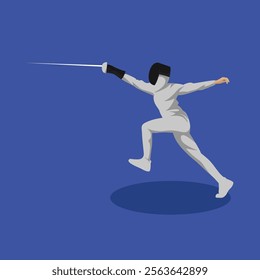 Fencing Sword Duel Sport Simple Vector