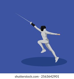 Fencing Sword Duel Sport Simple Vector