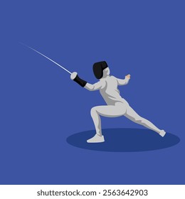 Fencing Sword Duel Sport Simple Vector