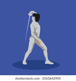 Fencing Sword Duel Sport Simple Vector