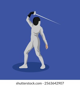 Fencing Sword Duel Sport Simple Vector