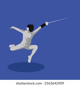 Fencing Sword Duel Sport Simple Vector