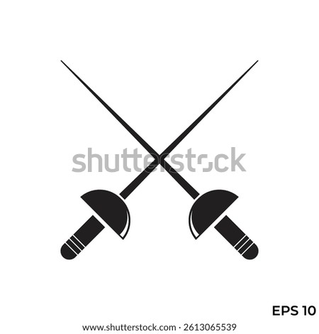 fencing sword flat icon vector