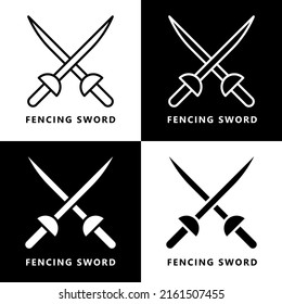 Fencing Sword Icon Cartoon. Fight Sword Symbol Vector Logo
