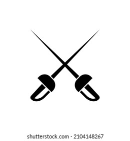 Plantilla de diseño de icono de la espada de cercado aislado