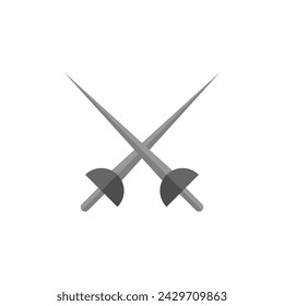 Fencing Sword Icon Flat Design Simple Sport Vector Perfect Web and Mobile Illustration