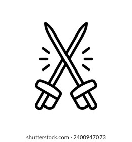 icono de la espada de la valla. icono de línea vectorial para tu sitio web, móvil, presentación y diseño de logotipo.