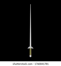 Fencing sword vector illustration isolated in black