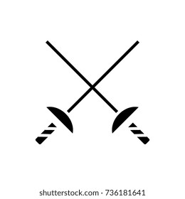 Fencing swords icon, vector illustration, black sign on isolated background