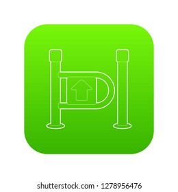Fencing system icon green vector isolated on white background