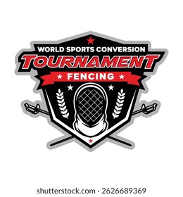 Fencing Tournament Logo Design Vector
