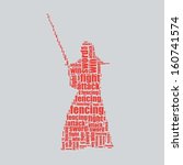 fencing typography 3d text word art fencing vector illustration word cloud 