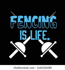 Fencing typography t shirt design